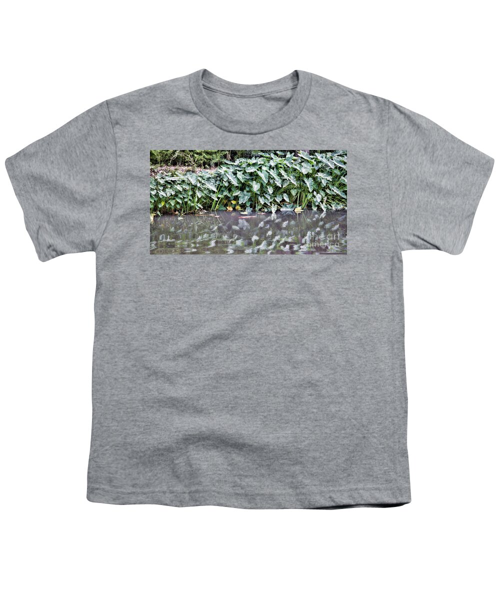 Landscape Youth T-Shirt featuring the photograph Gold Fish Pond Plants by Chuck Kuhn