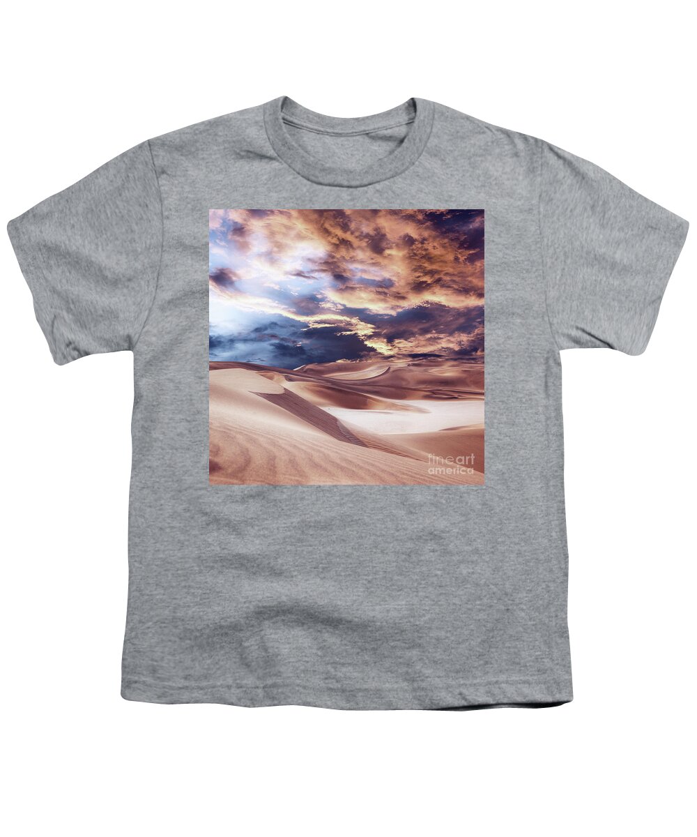 Collage Youth T-Shirt featuring the digital art Golden Sand And Clouds by Phil Perkins
