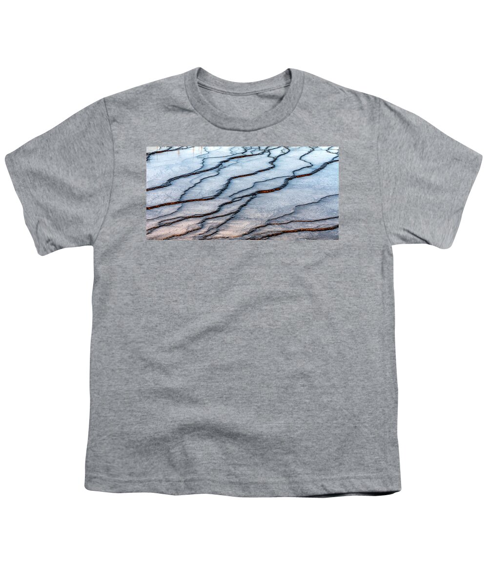 Abstract; Geothermal; Gradations; Hard Water; Hot; Hot Springs; Layers; Pools; Steps; Sulfer; Thermal; Water; Yellowstone; Youth T-Shirt featuring the photograph Gradations ii by David Andersen