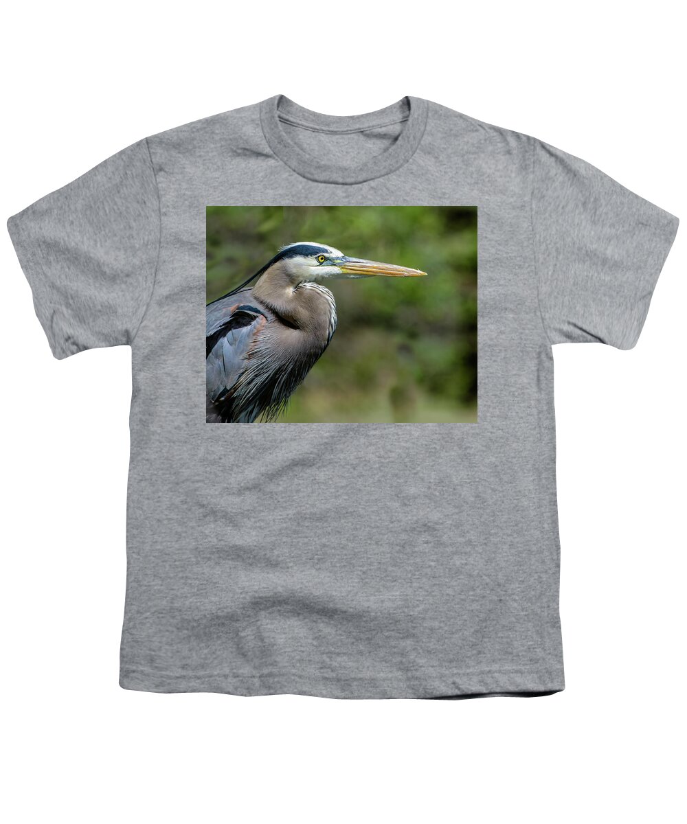 Ardea Herodias Youth T-Shirt featuring the photograph Great Blue Heron Portrait by Dawn Key