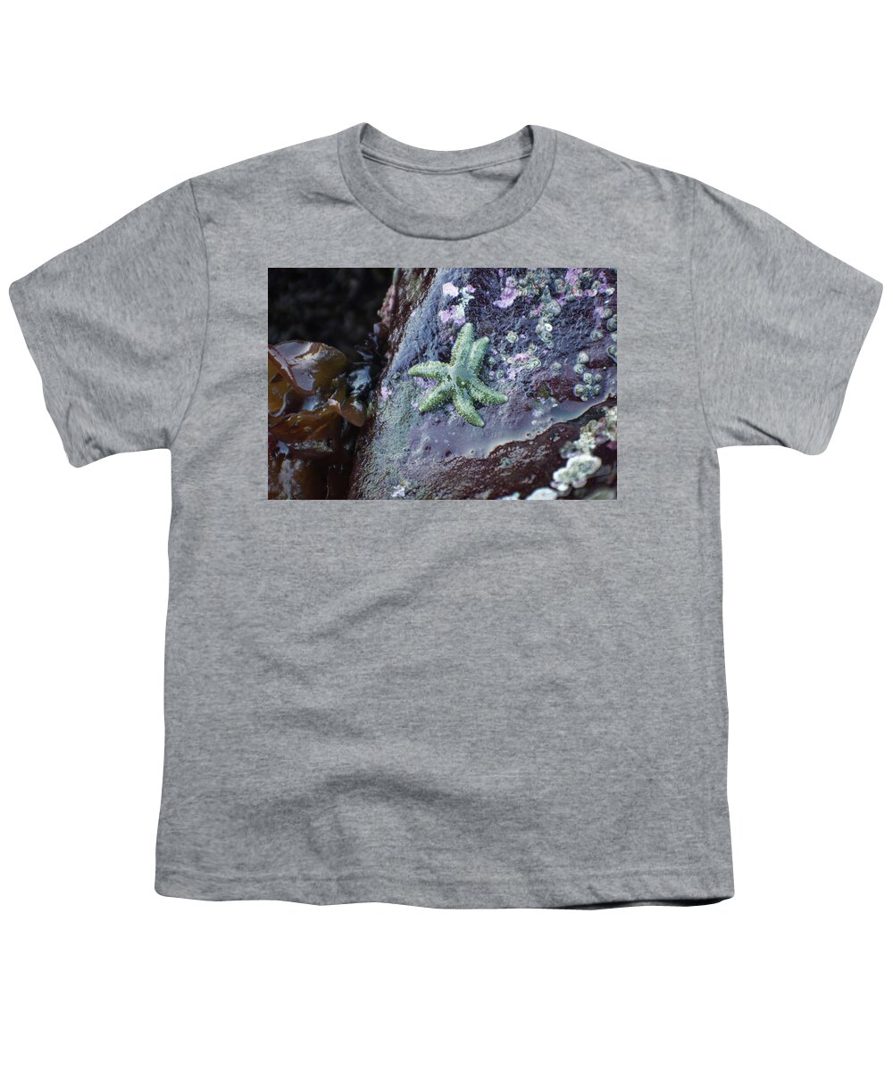 Adria Trail Youth T-Shirt featuring the photograph Green Starfish by Adria Trail