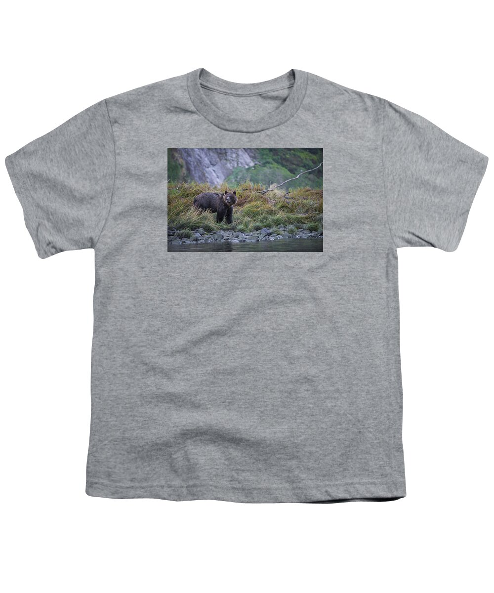 Bear Youth T-Shirt featuring the photograph Grizzly Watching by Bill Cubitt