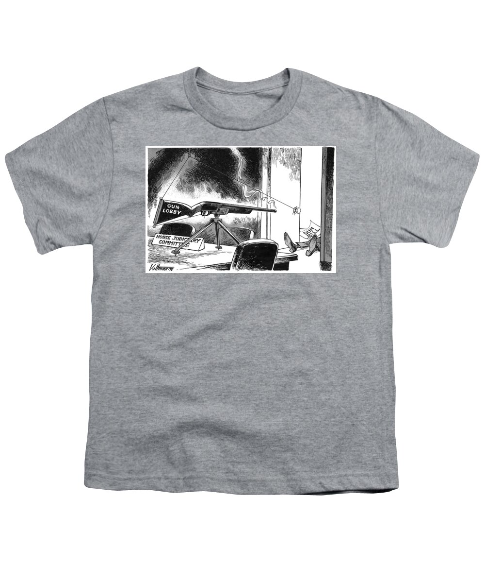 1976 Youth T-Shirt featuring the photograph Gun Lobby, 1976 by Edmund Valtman
