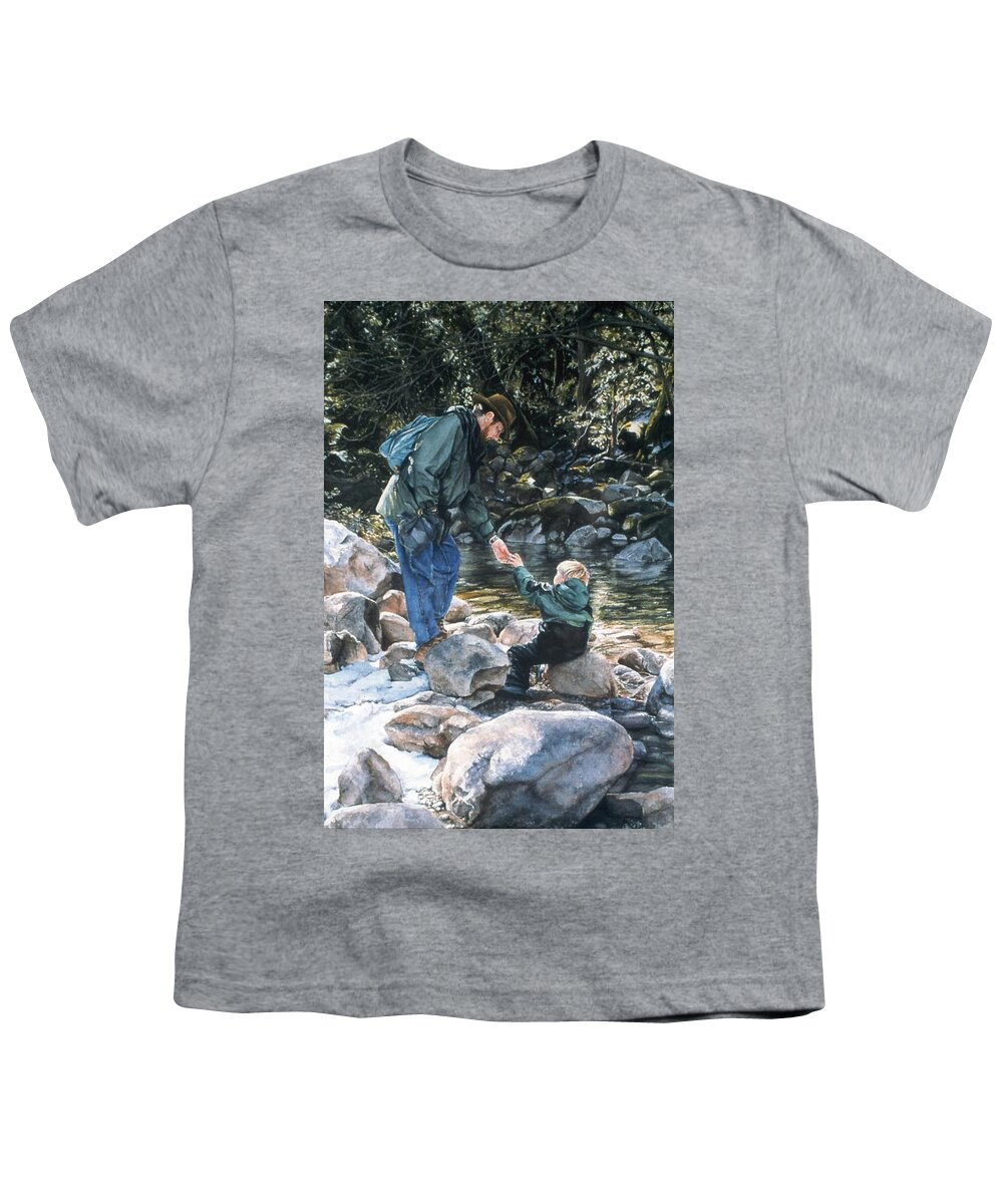 Landscape Youth T-Shirt featuring the painting Happy Isles by Barbara Pease