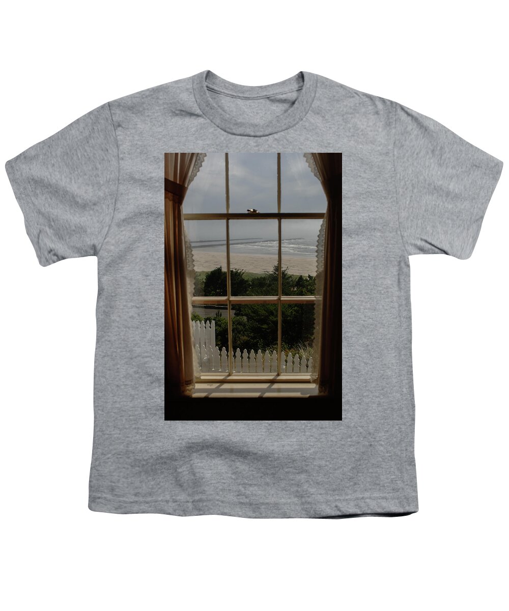 Lighthouse Youth T-Shirt featuring the photograph Harbor Entrance by David Shuler