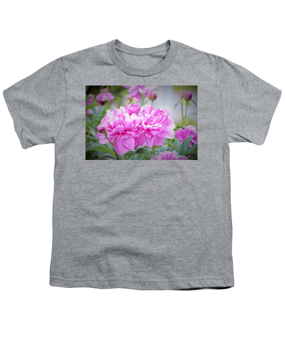 Pink Youth T-Shirt featuring the photograph Heathwood Summer Peonies by Lena Hatch