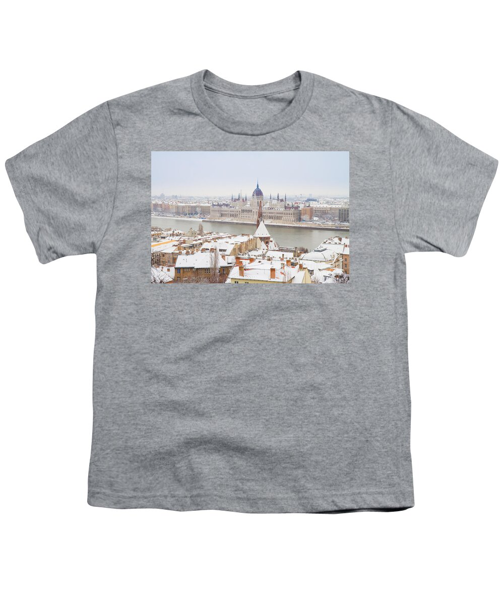 Budapest Youth T-Shirt featuring the photograph House of Parliament in Budapest by Anastasy Yarmolovich