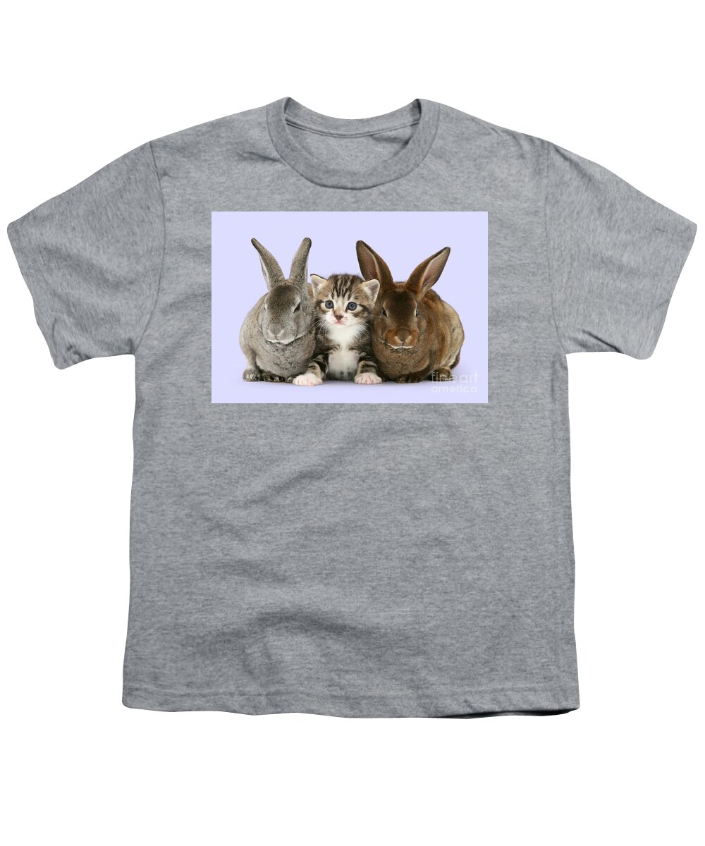 Tabby Youth T-Shirt featuring the photograph I feel like a bunny sandwich by Warren Photographic