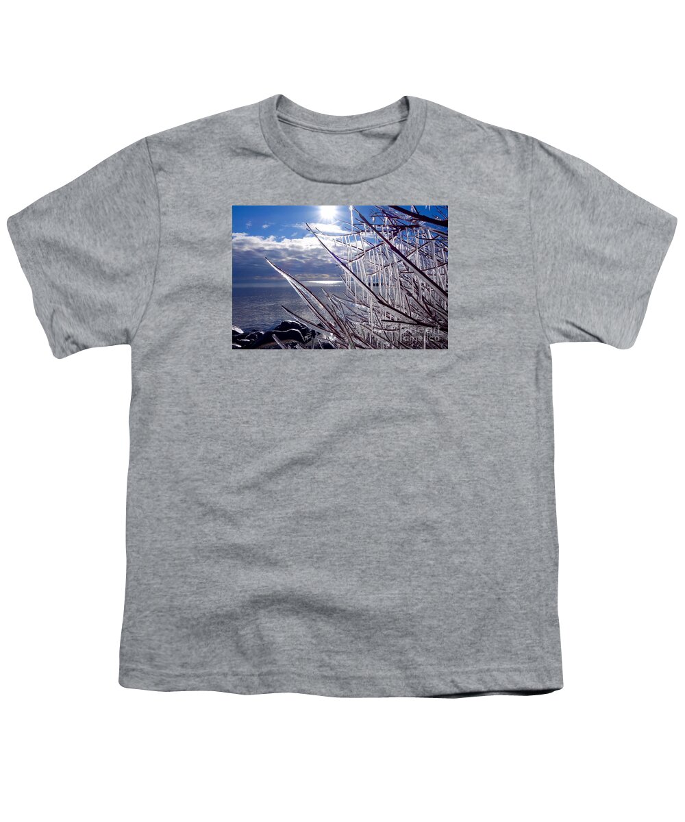 Red Osier Youth T-Shirt featuring the photograph Icy Superior View by Sandra Updyke