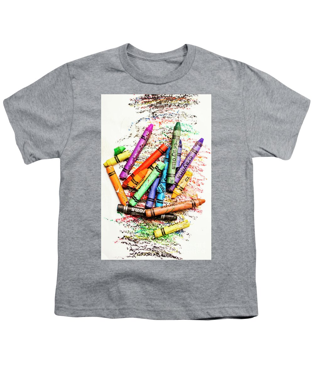 Crayon Youth T-Shirt featuring the photograph In colours of broken crayons by Jorgo Photography