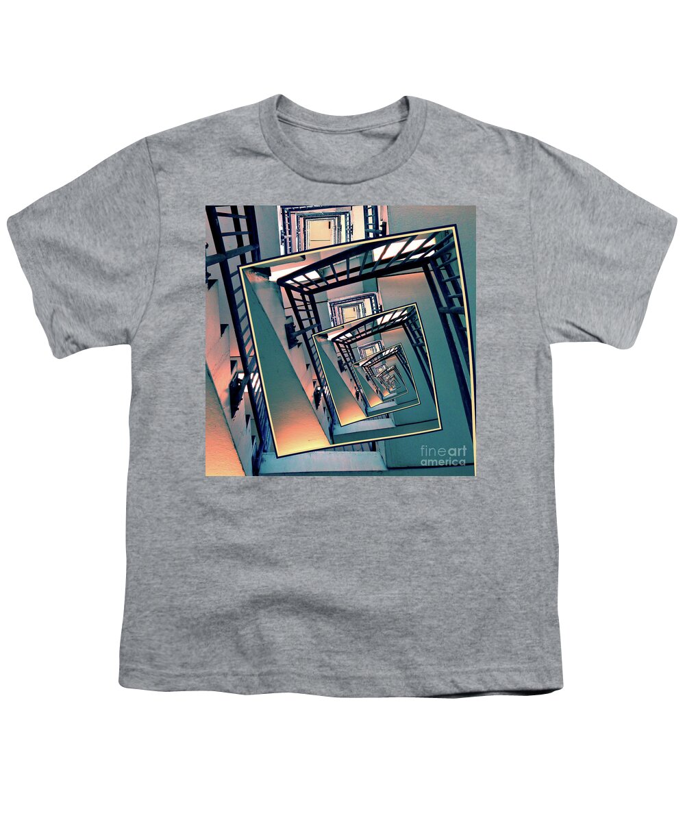 Stairs Youth T-Shirt featuring the digital art Infinite Spinning Stairs by Phil Perkins