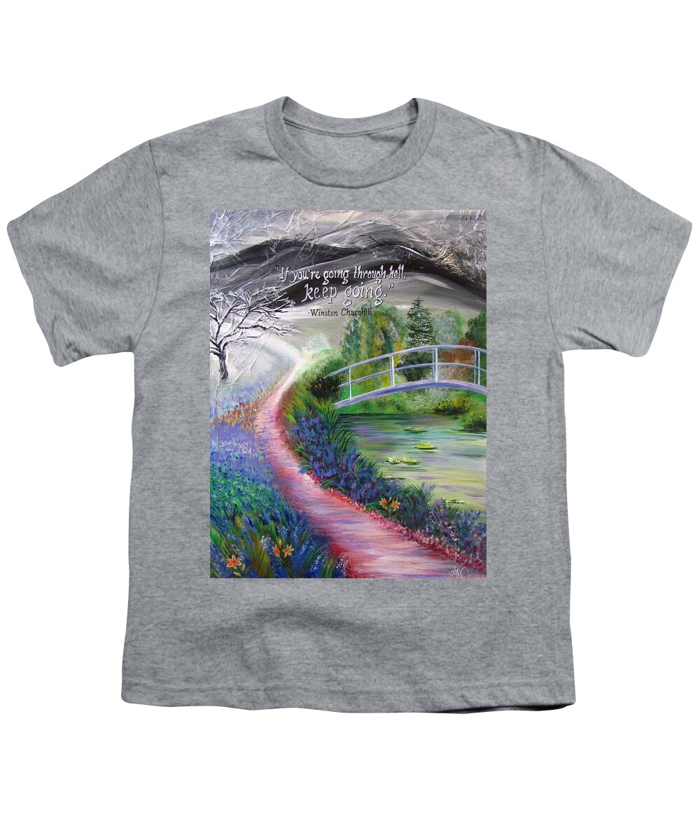 Hard Times Youth T-Shirt featuring the painting Jane's Journey by Mandy Joy