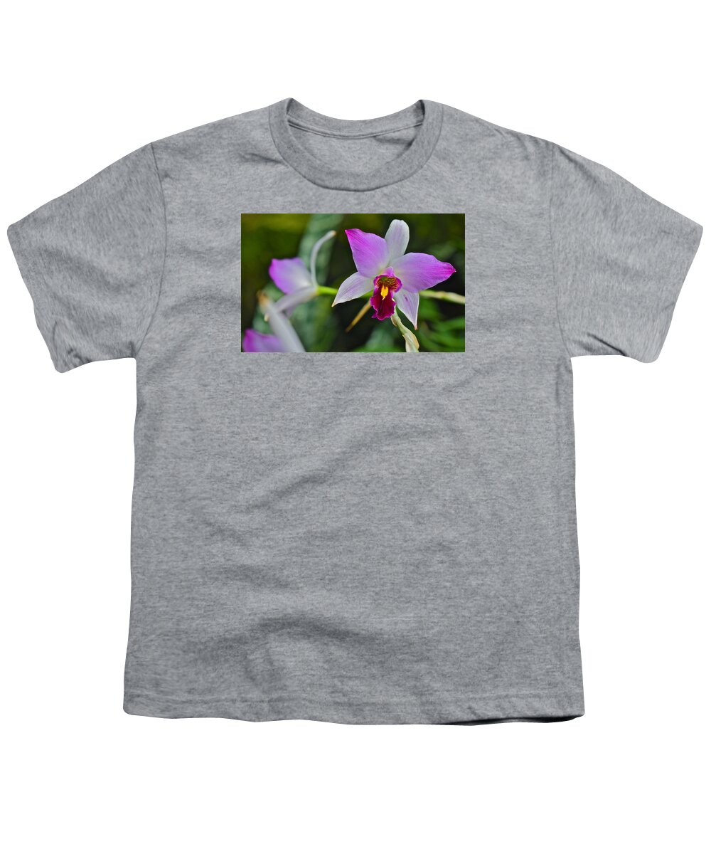 Orchids Youth T-Shirt featuring the photograph January Conservatory Visit Orchids 2 by Janis Senungetuk
