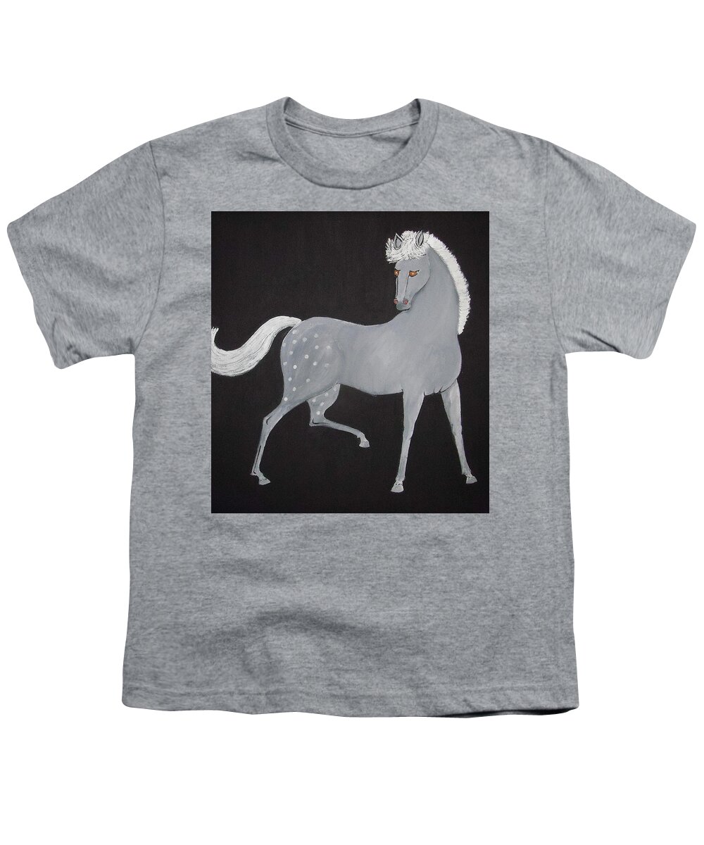 Horse Youth T-Shirt featuring the painting Japanese Horse 2 by Stephanie Moore