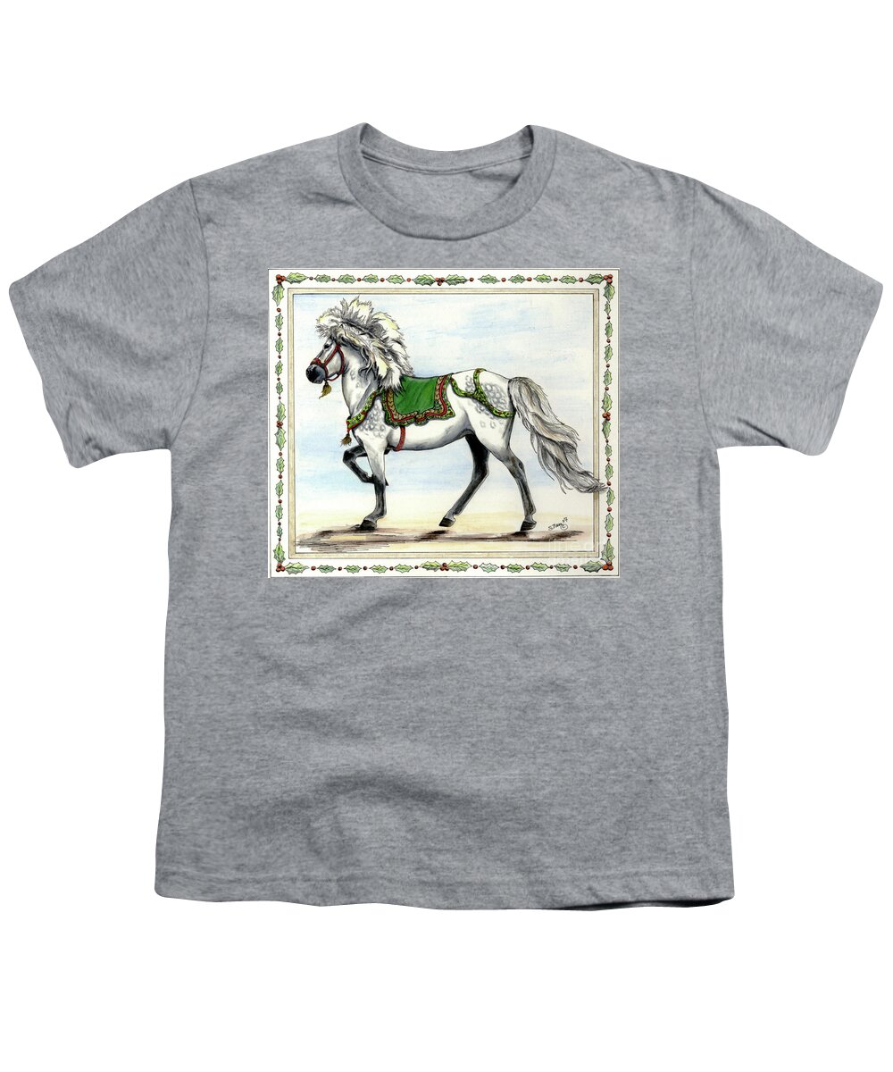 Icelandic Horse Youth T-Shirt featuring the painting Jol Icelandic Horse by Shari Nees