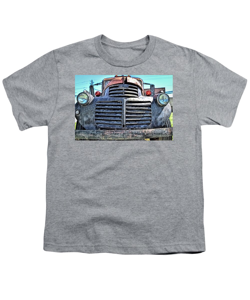 Trucks Youth T-Shirt featuring the digital art Junked by DB Hayes
