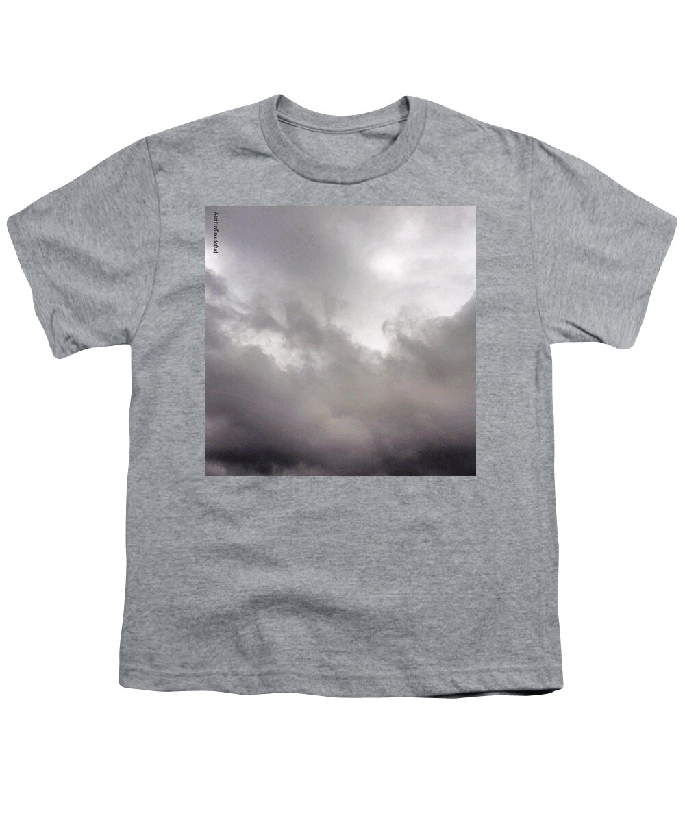 Keepaustinweird Youth T-Shirt featuring the photograph Just Some #greysky #miserable by Austin Tuxedo Cat