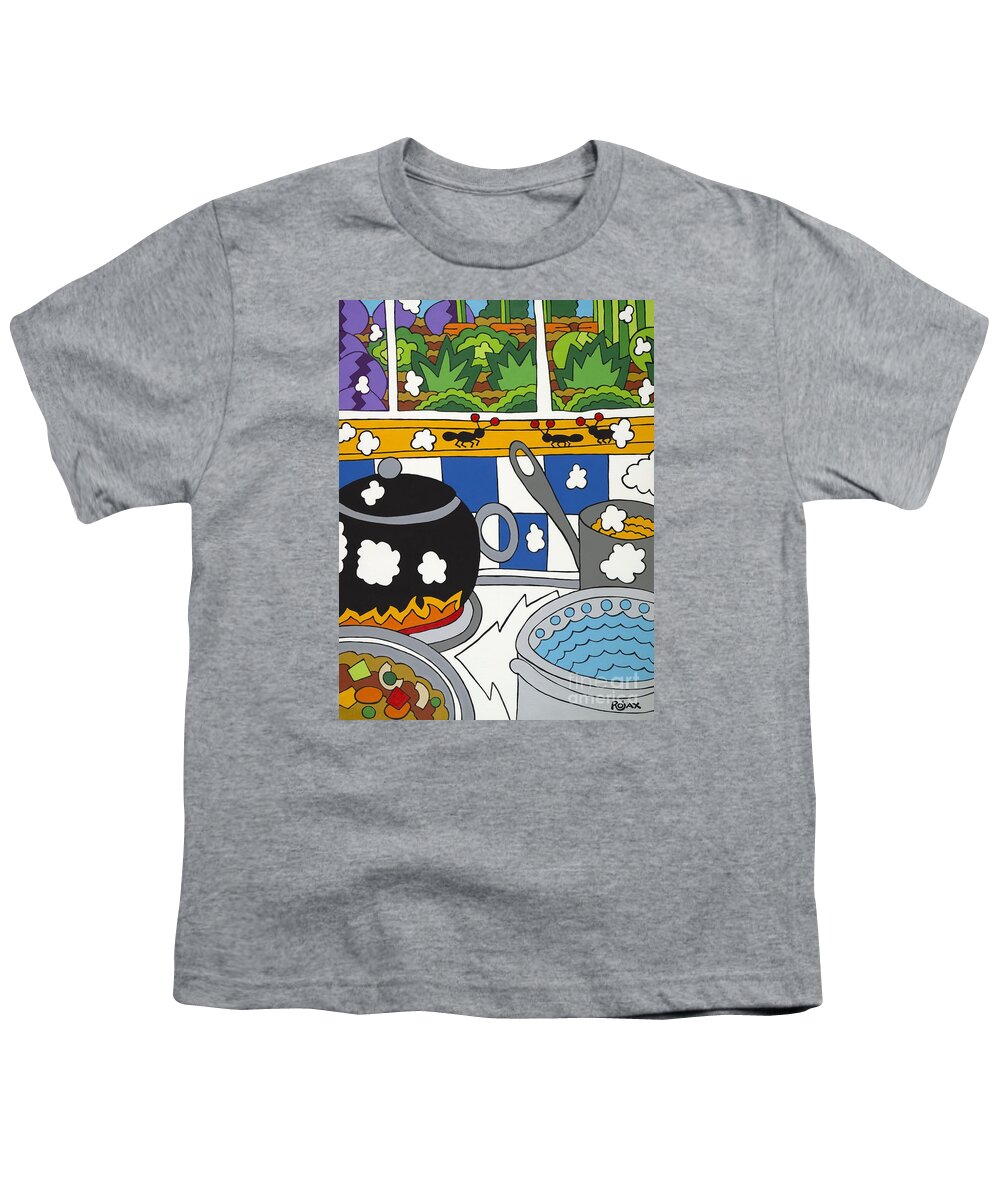 Kitchen Youth T-Shirt featuring the painting Kitchen Garden by Rojax Art