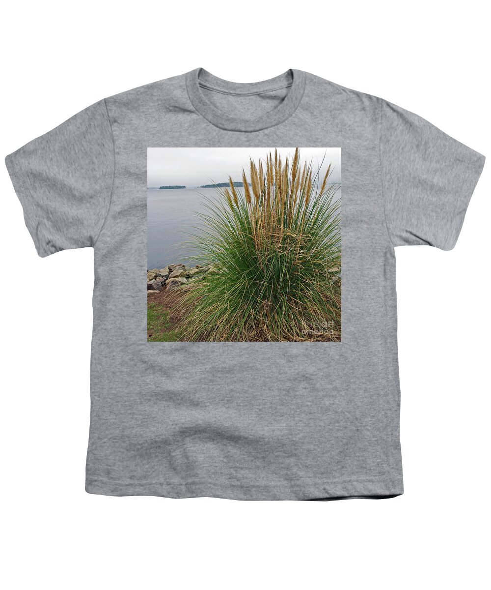 Scenic Tours Youth T-Shirt featuring the photograph Lake Side Grass by Skip Willits