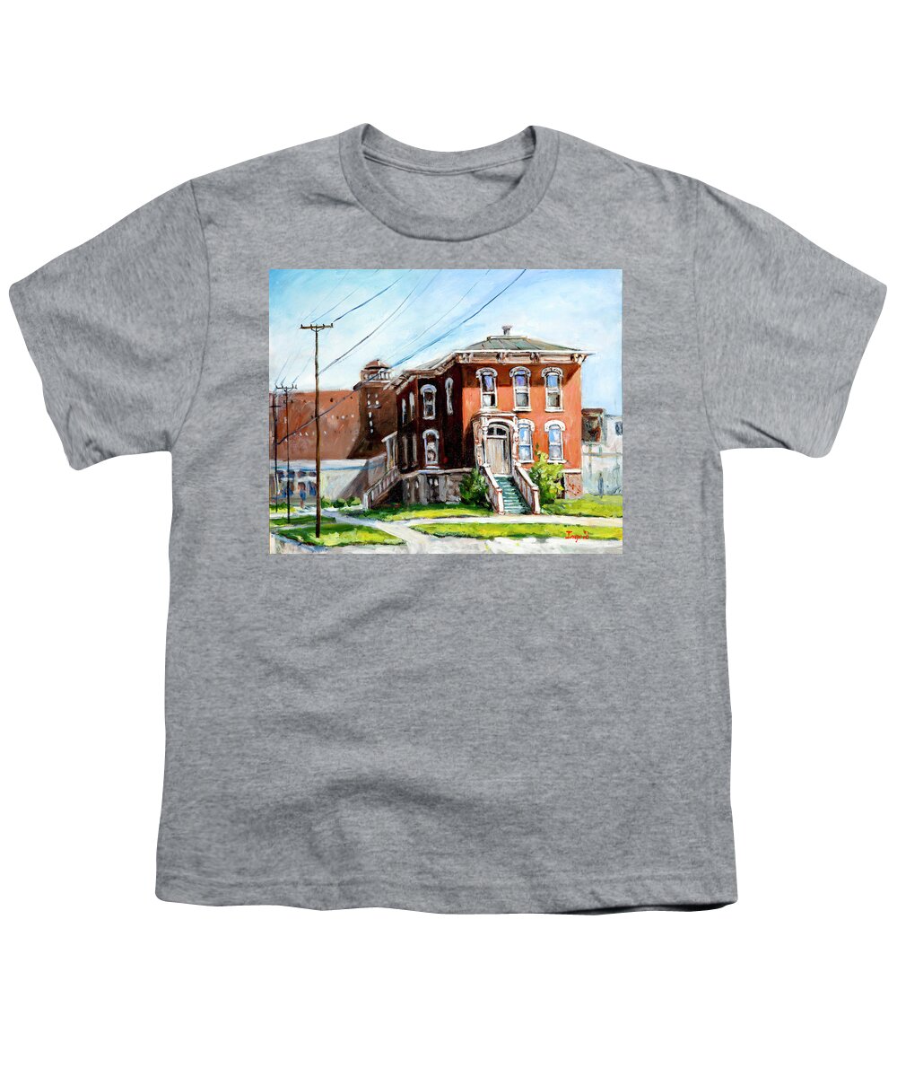 House Youth T-Shirt featuring the painting Last House Standing by Ingrid Dohm