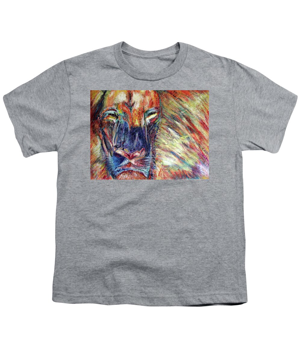 Endangered Species Youth T-Shirt featuring the painting Lion by Toni Willey