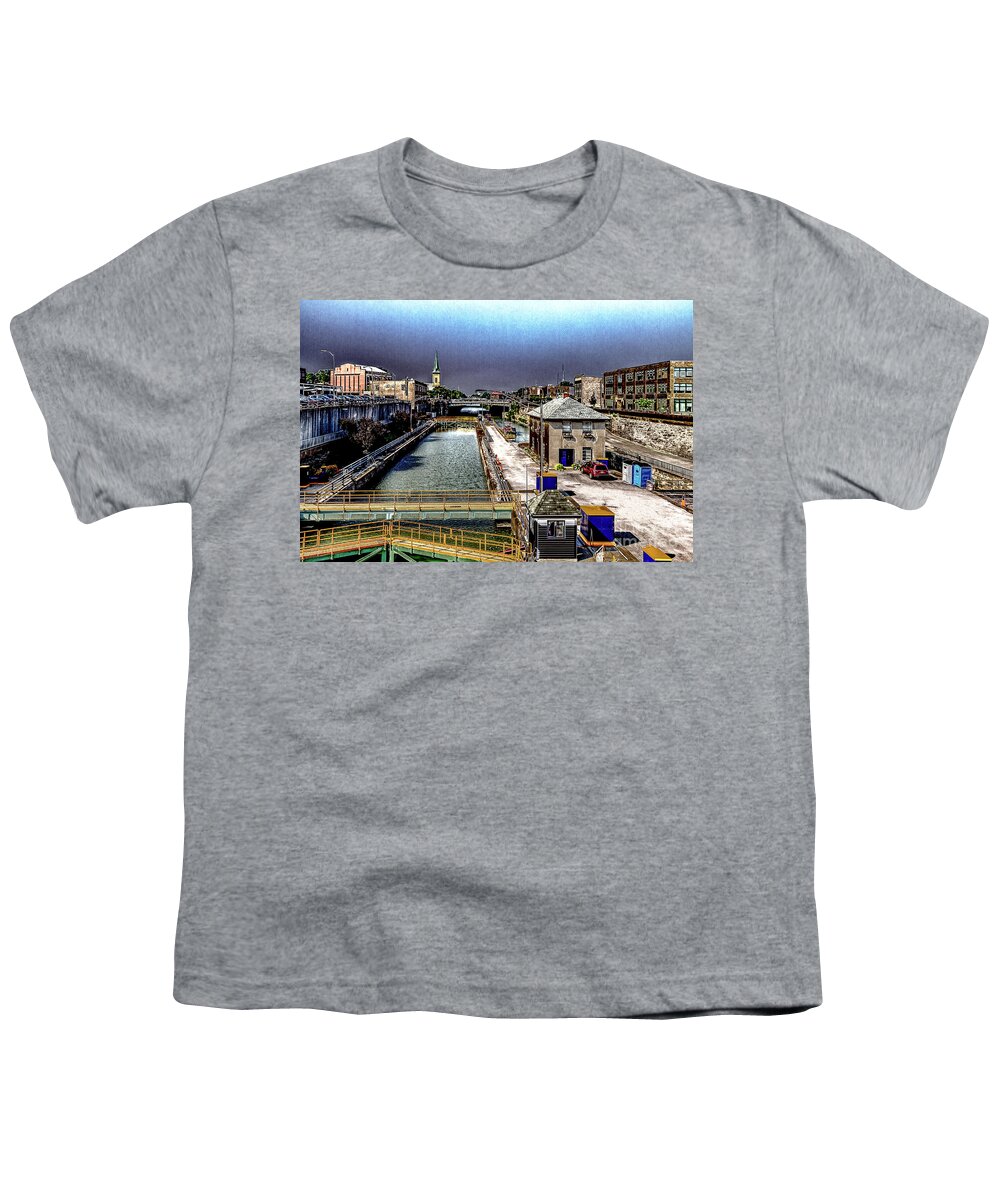 Lockport Youth T-Shirt featuring the photograph Lockport Canal Locks by William Norton