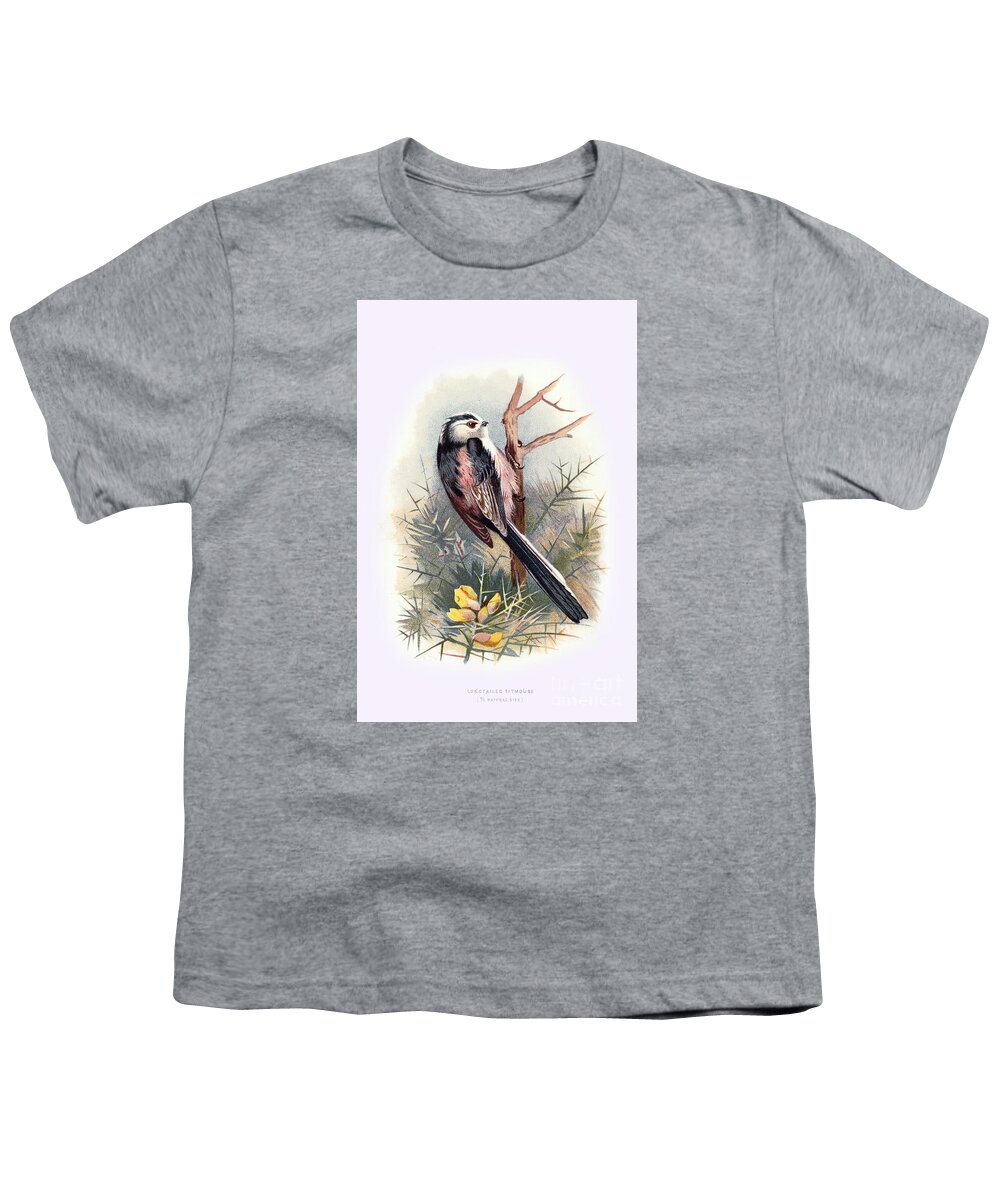 Vintage Youth T-Shirt featuring the digital art Longtail Titmouse Restored by Pablo Avanzini