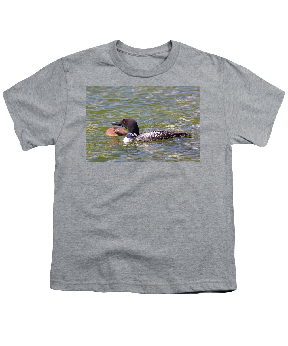 Loon Youth T-Shirt featuring the photograph On Watch by Nancy Dunivin