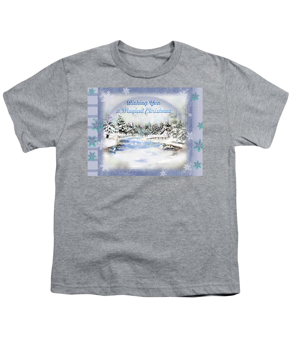 Christmas Youth T-Shirt featuring the painting Magical Christmas by Susan Kinney