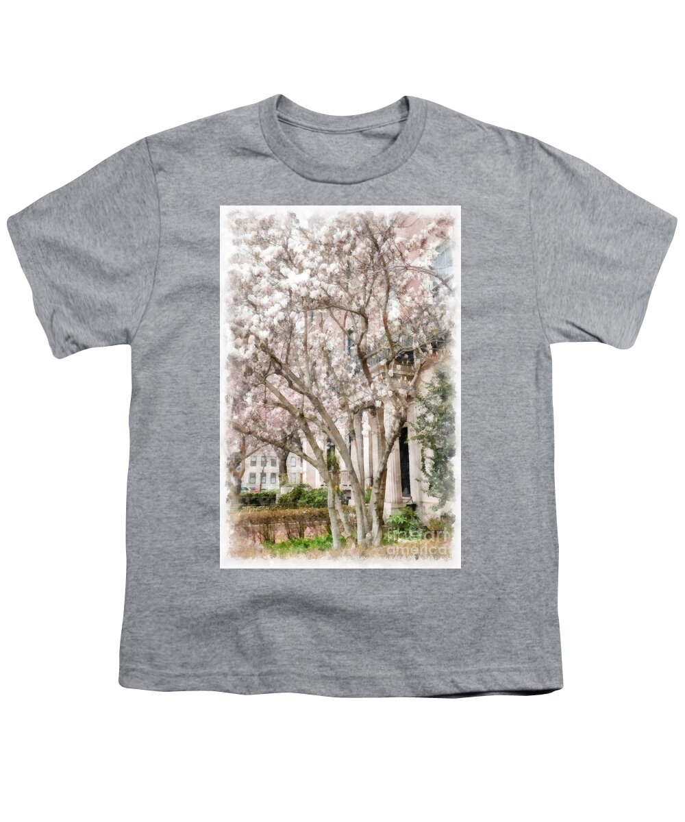 Magnolias Youth T-Shirt featuring the photograph Magnolias in Back Bay by Edward Fielding
