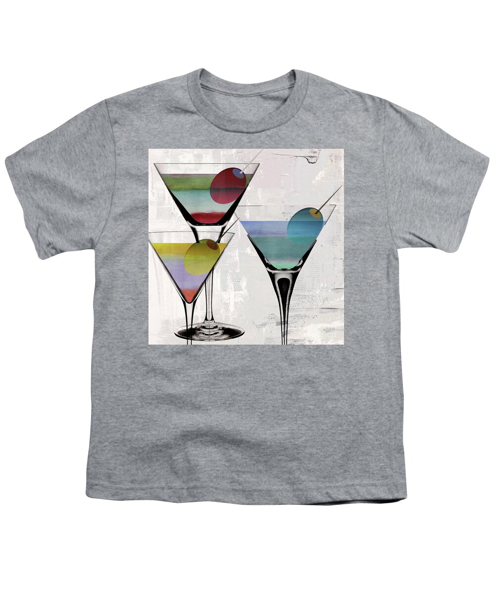 Martini Youth T-Shirt featuring the painting Martini Prism by Mindy Sommers