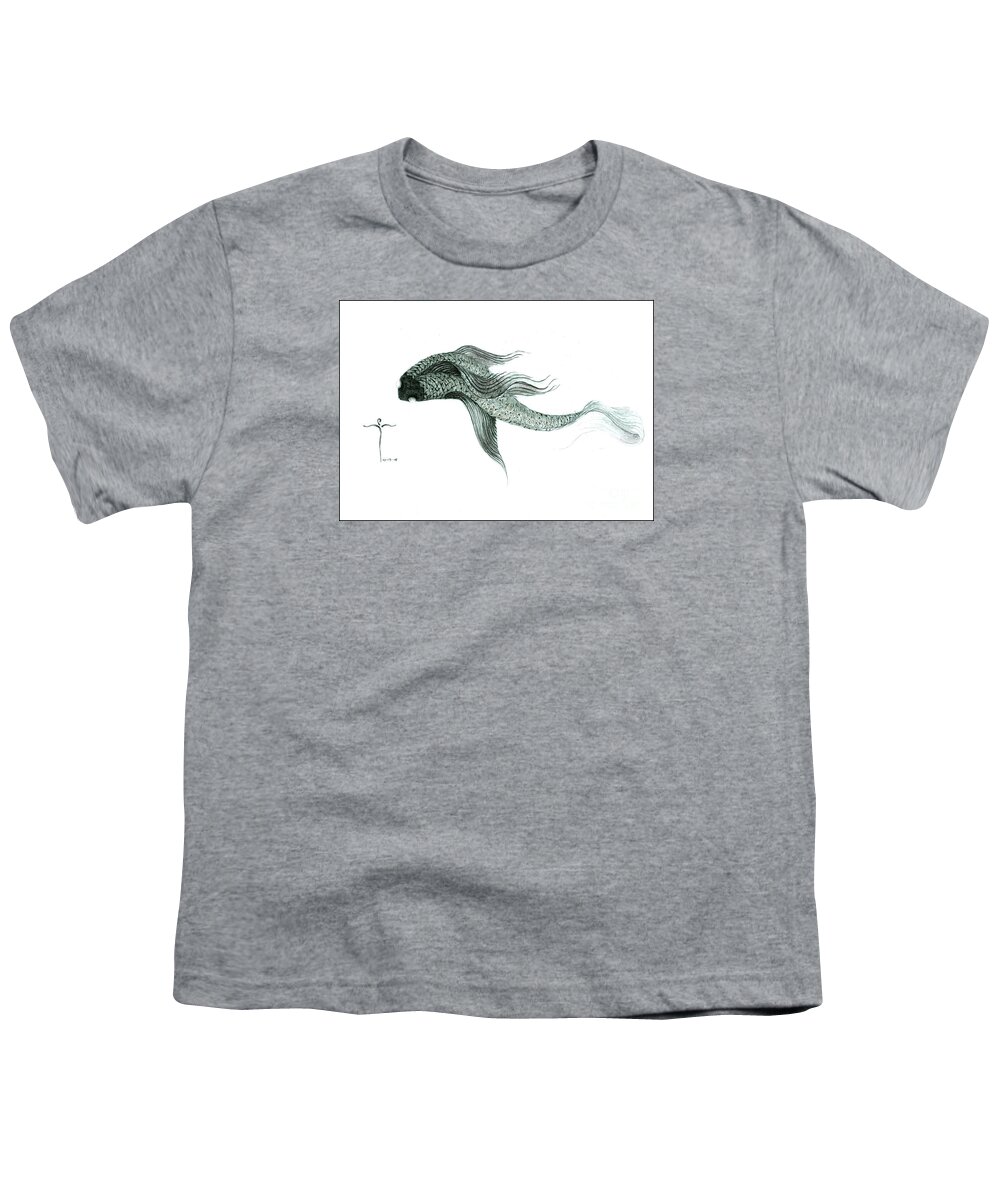  Youth T-Shirt featuring the drawing Megic Fish 1 by James Lanigan Thompson MFA