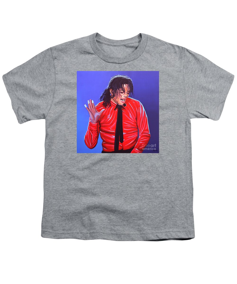 Michael Jackson Youth T-Shirt featuring the painting Michael Jackson 2 by Paul Meijering