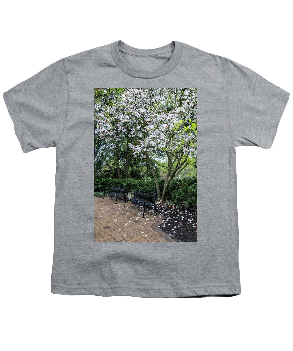 Michigan State University Youth T-Shirt featuring the photograph Michigan State Bench at Beaumont by John McGraw
