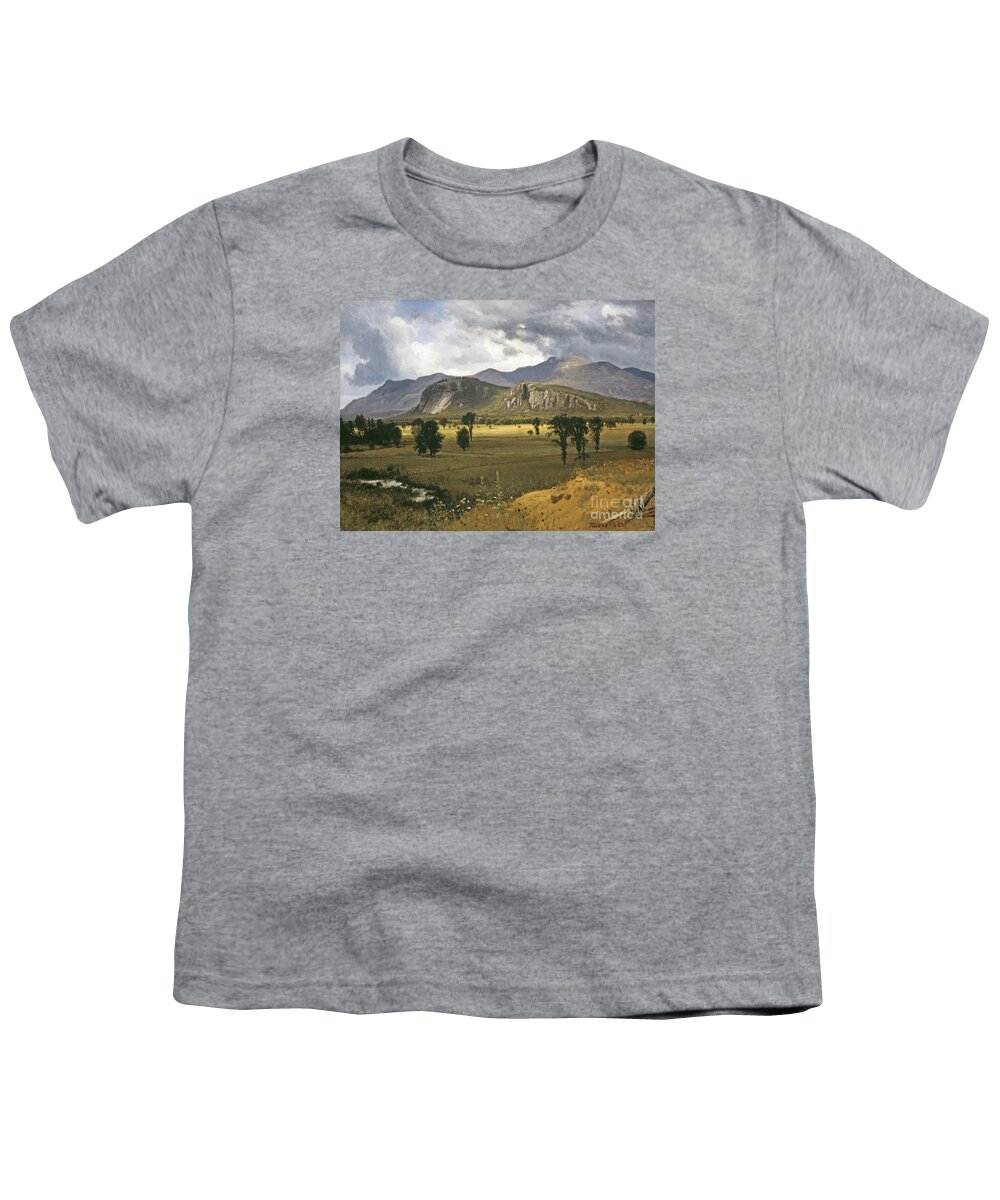 Albert Bierstadt Youth T-Shirt featuring the painting Moat Mountain by MotionAge Designs