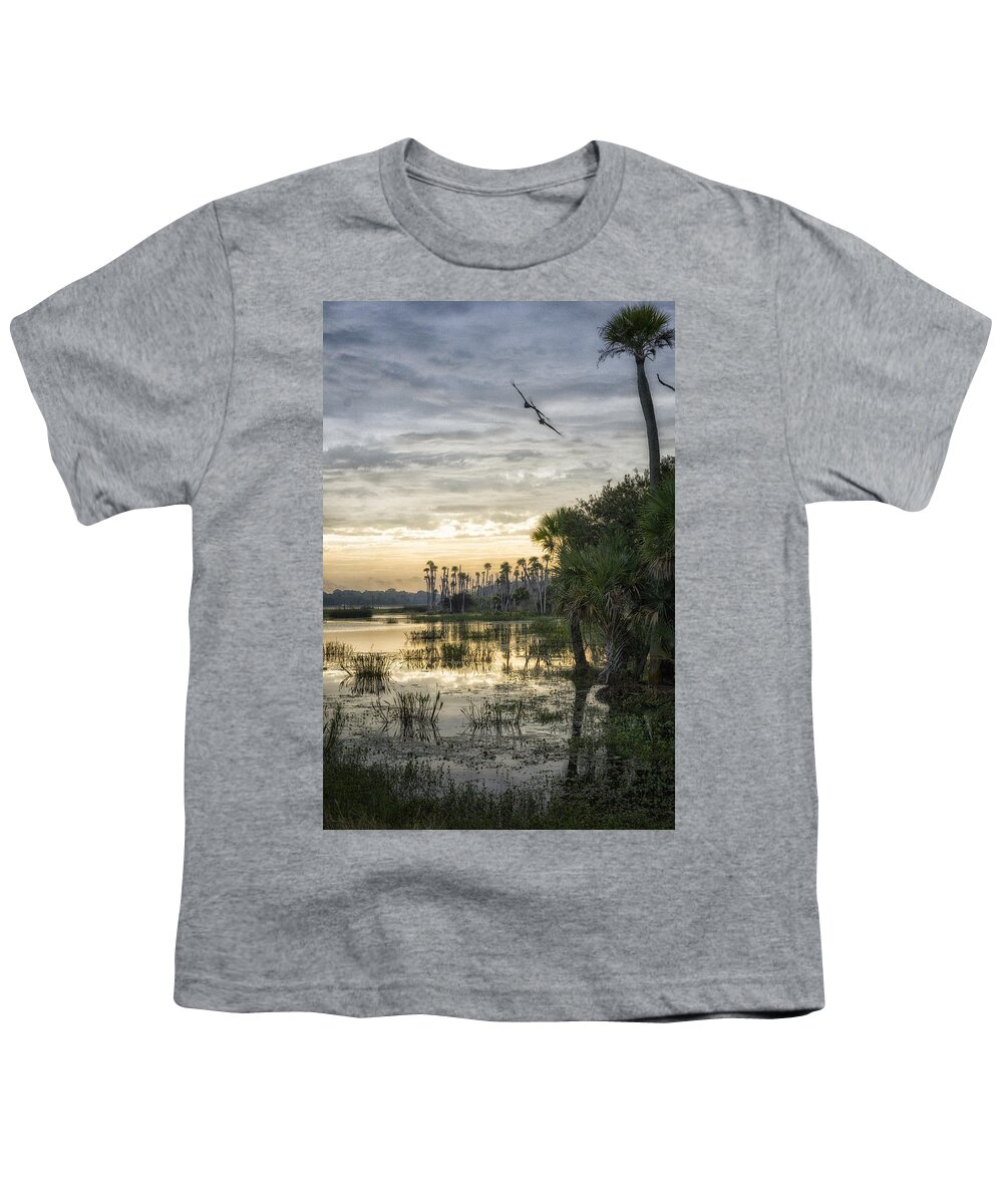 Crystal Yingling Youth T-Shirt featuring the photograph Morning Fly-by by Ghostwinds Photography