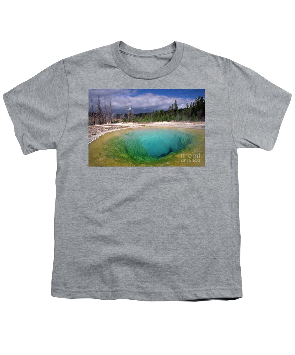 Thermal Pool Youth T-Shirt featuring the photograph Morning Glory Pool, Wyoming, USA by Kevin Shields