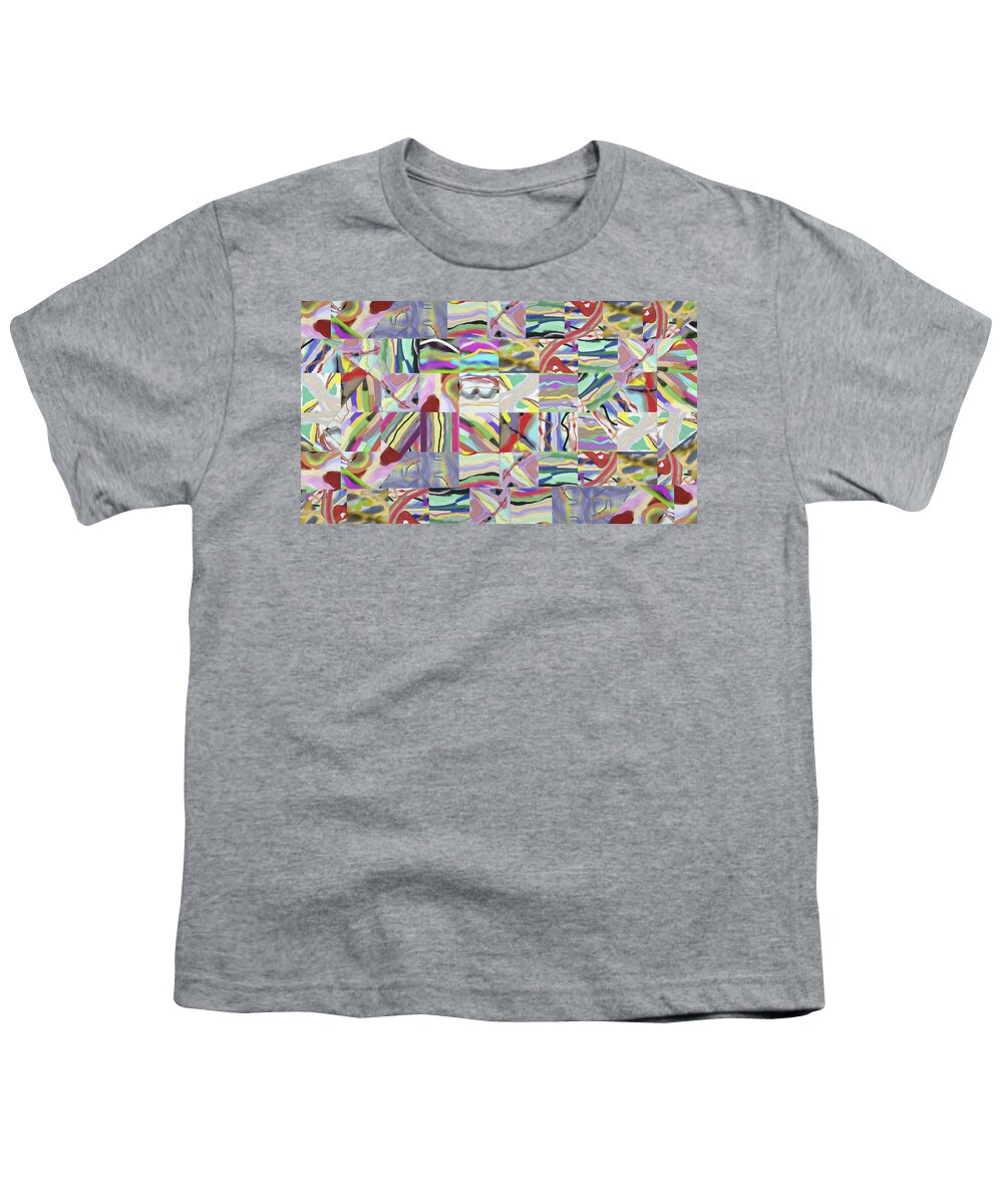 Abstract Youth T-Shirt featuring the digital art Motif Array Panel #1 by SC Heffner