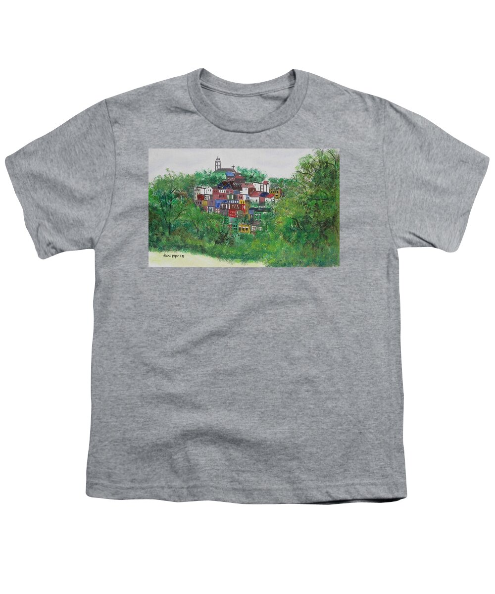 Mt. Adams Youth T-Shirt featuring the painting Mt. Adams Cincinnati Ohio by Diane Pape