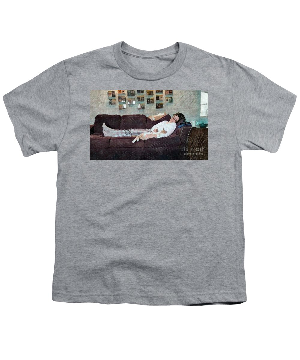 Photography Youth T-Shirt featuring the photograph Naptime with the Boys by Kathie Chicoine