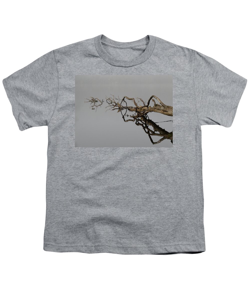 Driftwood Pond Reflections Youth T-Shirt featuring the digital art Nature's Work In Progress by I'ina Van Lawick