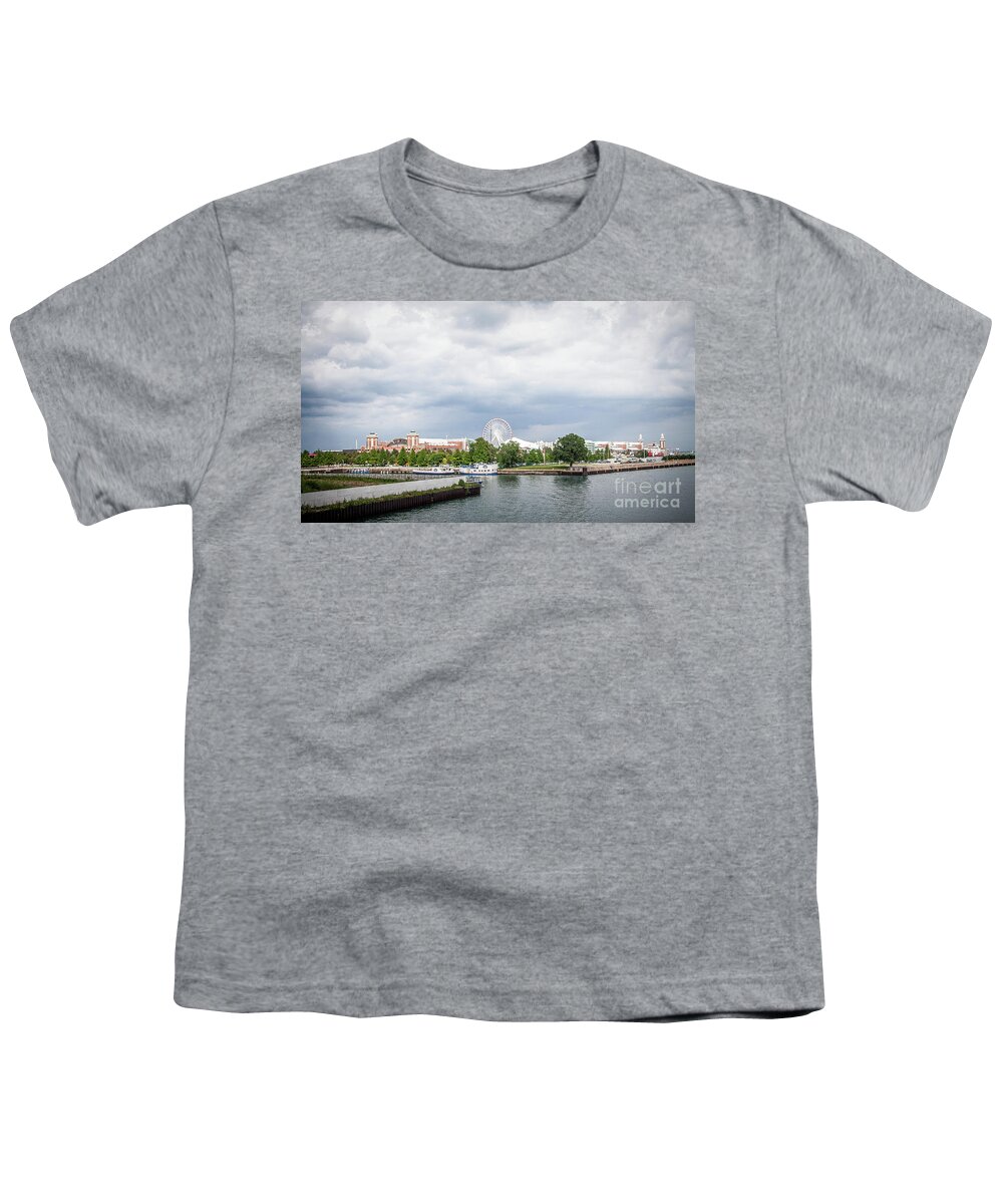 Chicago Youth T-Shirt featuring the photograph Navy Pier in Chicago by David Levin