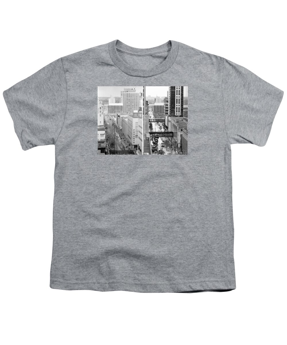 Book Work Youth T-Shirt featuring the photograph Nicollet Mall from Dayton's 12th floor by Mike Evangelist