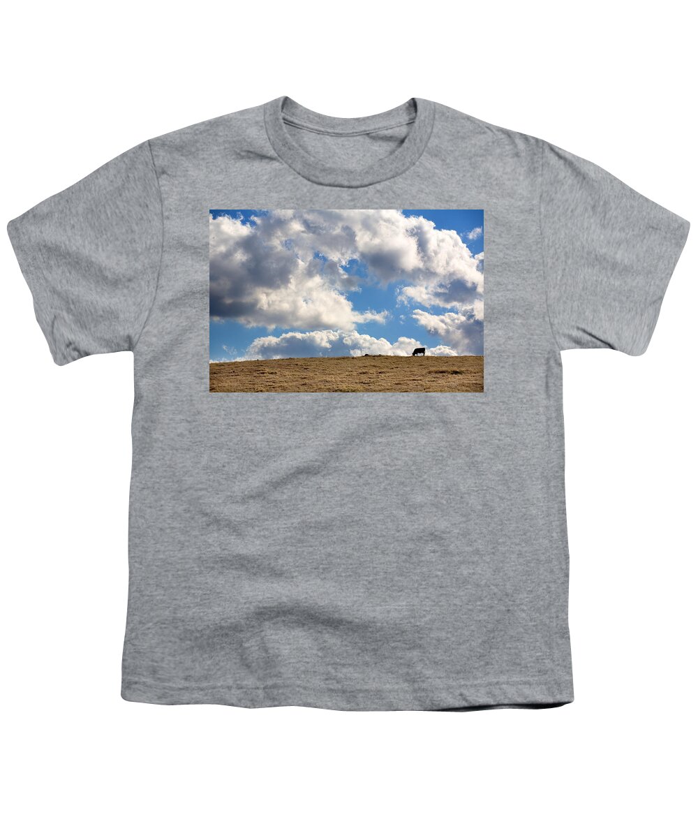 Big Sky Youth T-Shirt featuring the photograph Not a Cow in the Sky by Peter Tellone