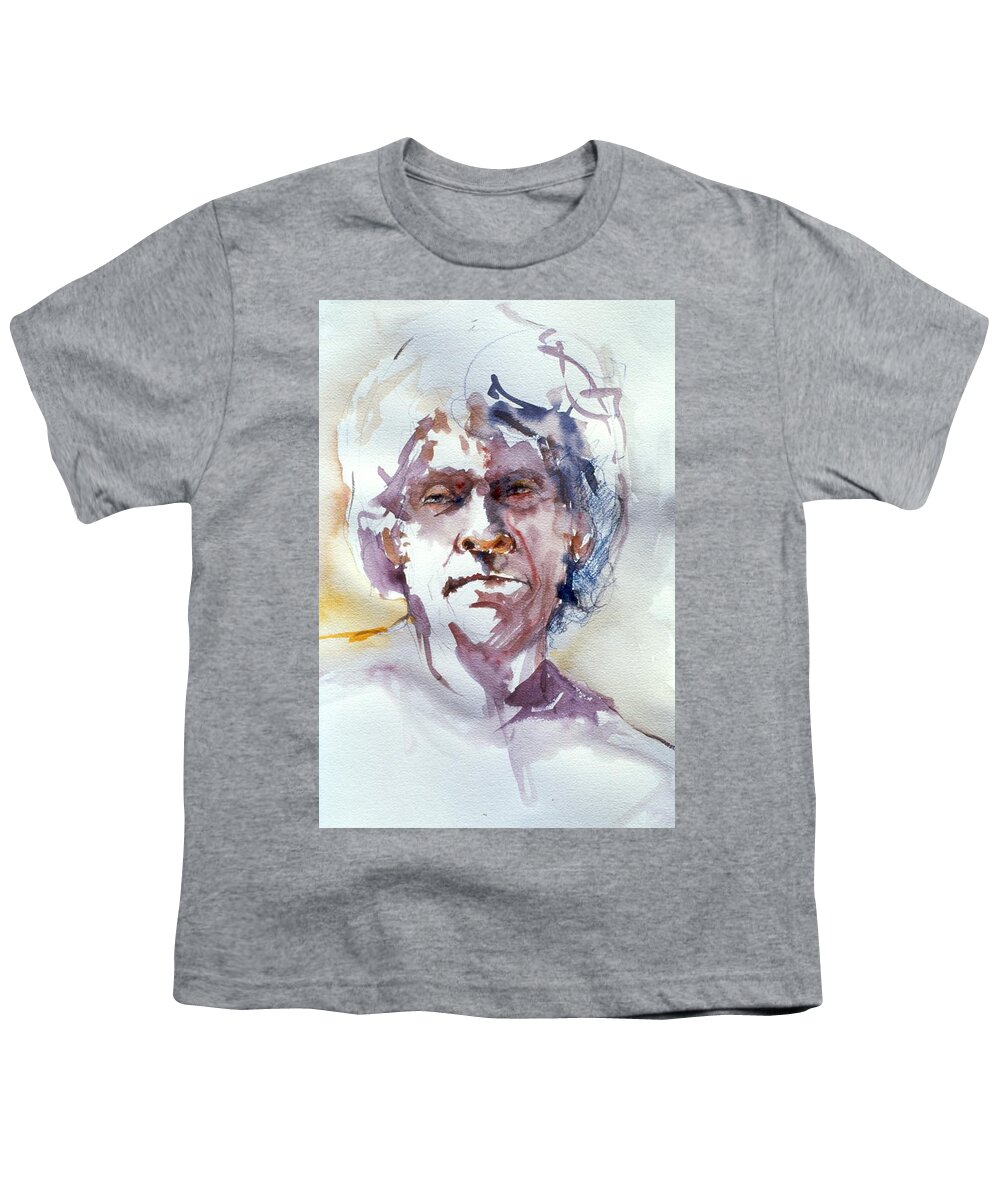 Headshot Youth T-Shirt featuring the painting Ogden head study 1 by Barbara Pease