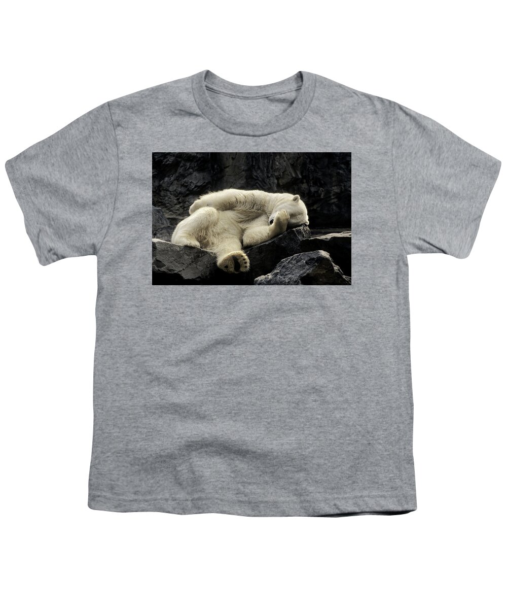 Polar Bear Youth T-Shirt featuring the photograph Oh What A Night Polar Bear by Michael Hubley