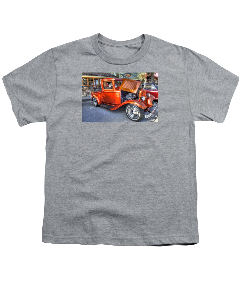 Hdr Process Youth T-Shirt featuring the photograph Old Timer Orange Truck by Mathias 