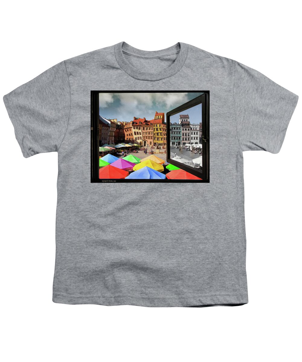 Old Town Youth T-Shirt featuring the photograph Old Town in Warsaw #13A by Aleksander Rotner