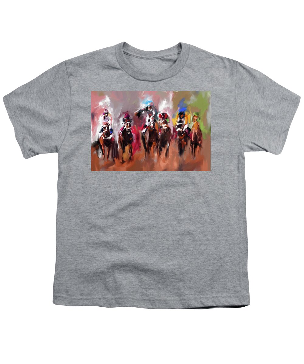 Horses Youth T-Shirt featuring the painting Painting 734 3 by Mawra Tahreem