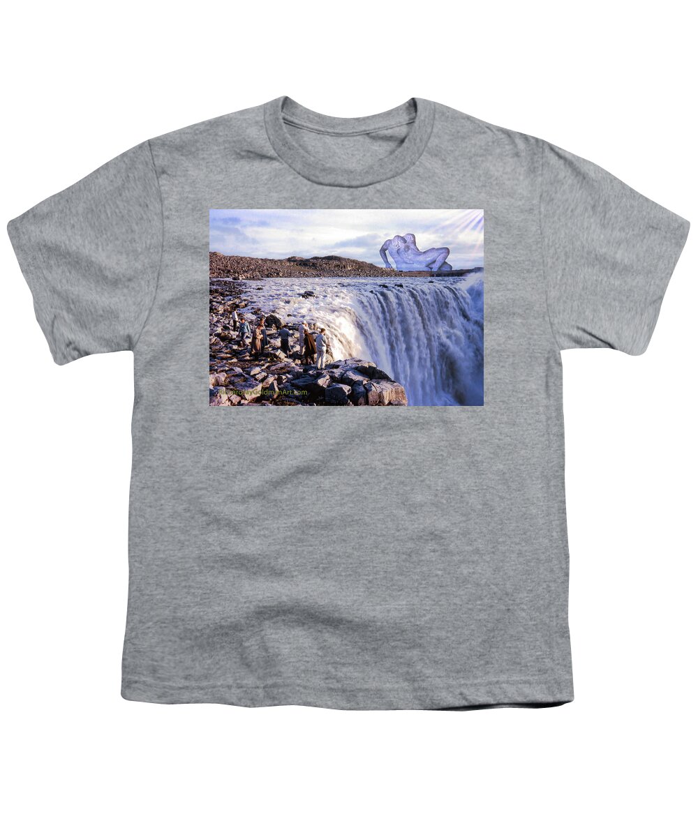 Iceland Youth T-Shirt featuring the digital art Passion at the Falls by Richard Goldman
